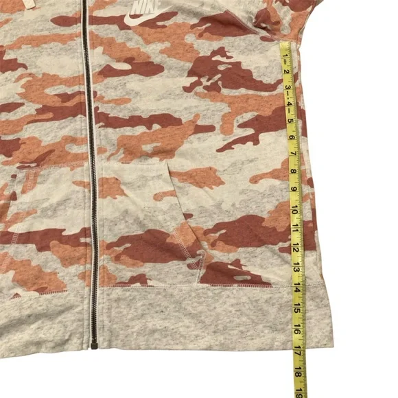 Nike Camo Zip-Up Hoodie Orange Cream Lightweight Athleisure Athletic Women’s XL - Picture 6 of 6